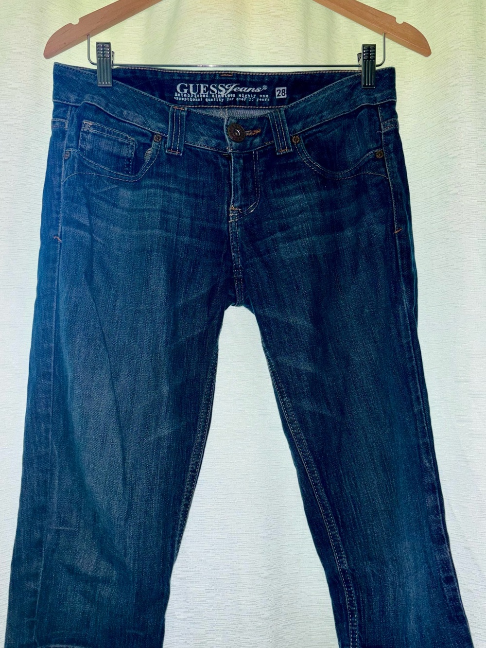 GUESS Dark Blue Cropped Skinny Jeans